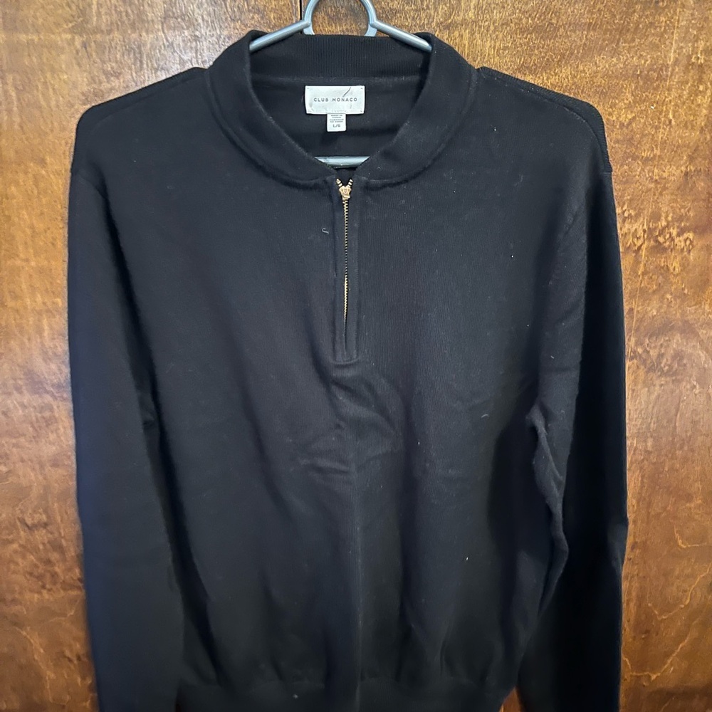 Club Monaco Black Zip Up Sweater